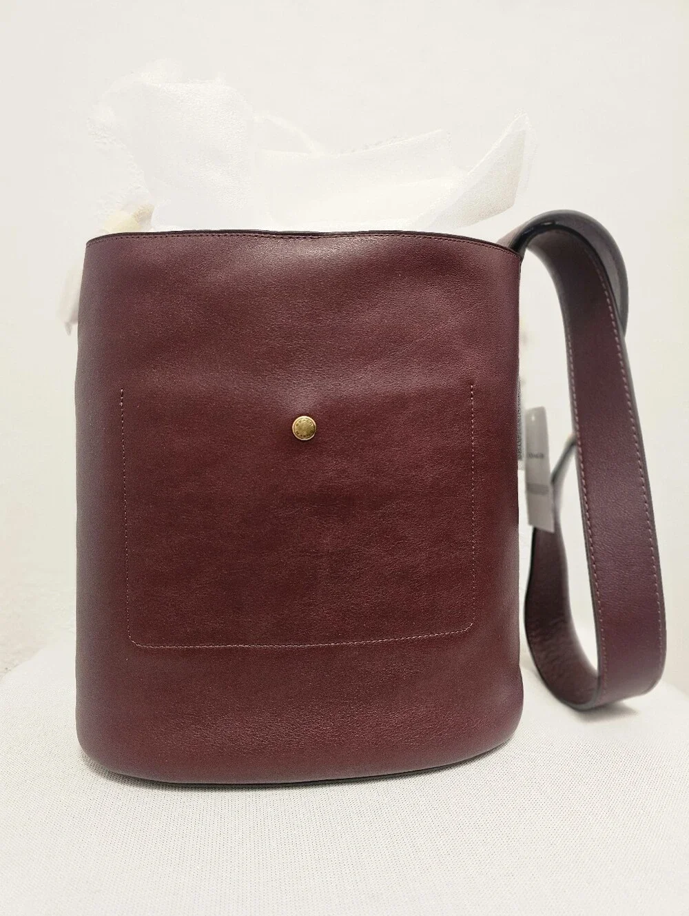NWT Authentic Coach Bleecker Leather Bucket Bag with Matching Zip Pouch & Dust